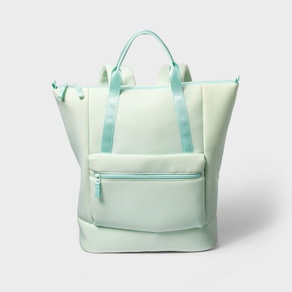 All In Motion Handbags - Faux Neoprene Tote Backpack - All in Motion Green
